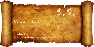 Véber Ida névjegykártya